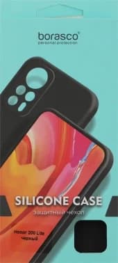 Чехол (клип-кейс) BoraSCO для Honor 200 Lite Silicone Case черный