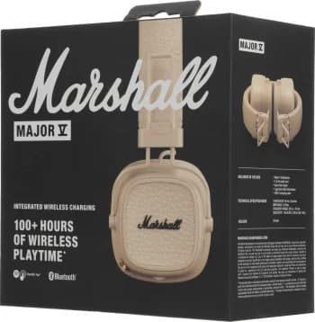Marshall Гарнитура Major V накладная беспроводная Bluetooth бежевая