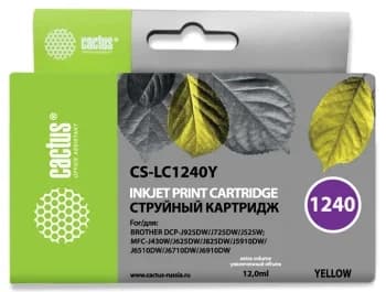 -/ Картридж струйный Cactus CS-LC1240Y желтый (12мл) для Brother MFC-J6510/6910DW