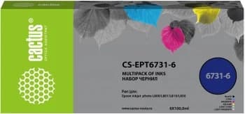 -/ Чернила Cactus CS-EPT6731-6 T673 многоцветный набор 6x100мл для Epson L800/L810/L850/L1800