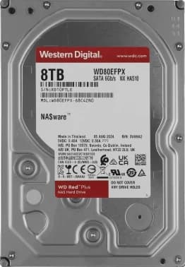 Жесткий диск WD 8Tb NAS Red Plus (3.5", SATA-III, 5640rpm, 256Mb) (WD80EFPX)