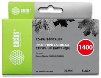 -/ Картридж струйный Cactus CS-PGI1400XLBK черный (36мл) для Canon MB2050/MB2350/MB2040/MB2340