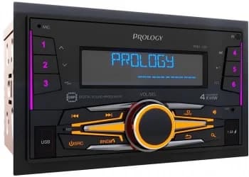 Автомагнитола Prology PRM-120, 2 DIN, Bluetooth, USB Type-A, AUX, пульт ДУ