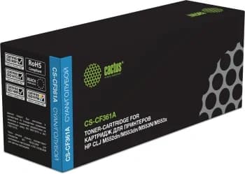 -/ Картридж лазерный Cactus CS-CF361A CF361A голубой (5000стр.) для HP CLJ M552dn/M553dn/M553N/M553x