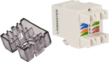 LANMASTER Модуль Keystone LAN-OK45U6/180N-WH Cat.6 UTP белый