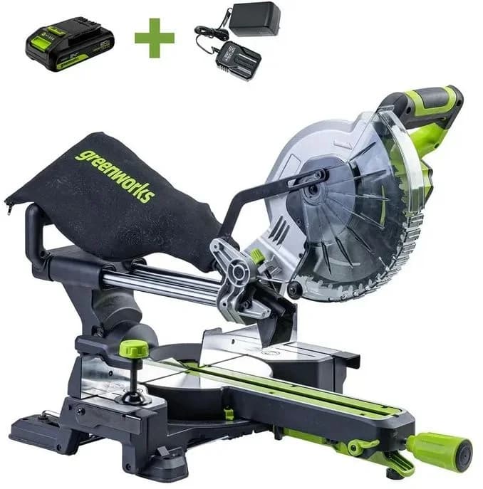 Торцовочная пила Greenworks GD24MS216 4800об/мин d=216мм
