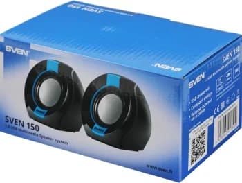 SVEN 150, чёрный-синий, USB, акустическая система 2.0, мощность 2x2,5 Вт(RMS)