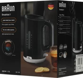 Чайник электрический Braun WK1100BK 1.7л. 2200Вт черный (корпус: пластик)