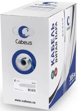 Кабель витая пара Cabeus, LSZH (нг(A)-HFLTx), U/UTP, кат. 5е, проводник Ø 0,5мм, 305м, коробка, тип прокладки: внутри зданий, цвет: синий