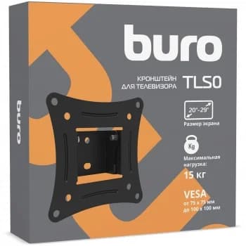Кронштейн для телевизора Buro TLS0 черный, 20"-29" макс. 15 кг, настенный, наклон