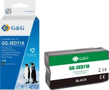 G&G Картридж струйный GG-3ED71A 712 черный 80мл для HP DesignJet