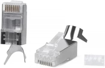Коннектор Cabeus, RJ45(8p8c), кат. 6, экр., со вставкой, прозрачный