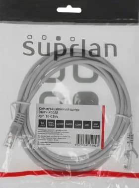 Патч-корд Suprlan 10-0144 UTP RJ-45 вил.-вилка RJ-45 кат.5E 3м серый LSZH 26AWG