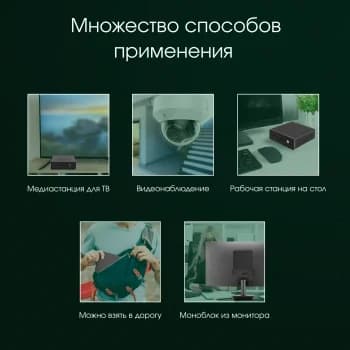 Неттоп Digma Pro Minimax U1 i5 1240P (1.7) 16Gb SSD512Gb Iris Xe Windows 11 Pro GbitEth WiFi BT 60W темно-серый/черный (DPP5-ADXW02)