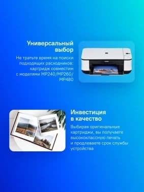 Картридж струйный Canon PG-512 2969B007/001 черный печ.гол.в компл. для Canon MP240/MP260/MP480