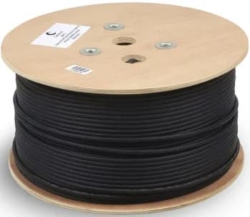Кабель витая пара Cabeus UTP-4P-Cat.5e-SOLID-OUT-PE-UV U/UTP 5e кат. 4 пары (24 AWG), одножильный, для внешней прокладки, PE-UV (305 м)