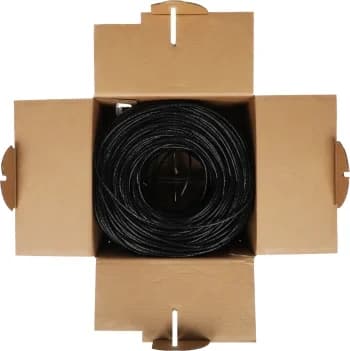 Кабель сетевой Ningbo UTP 4 пары cat.5E solid 0.5мм CCA molded 305м черный outdoor