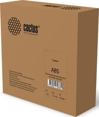 -/ Пластик для принтера 3D Cactus CS-3D-ABS-1KG-GREY ABS d1.75мм 1кг L386м 1цв.