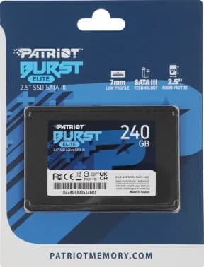 Твердотельный накопитель Patriot SSD BURST ELITE 240GB SATA3 2.5" R450/W320 TBW 100TB 3D NAND