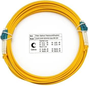 Патч-корд оптический Cabeus FOP(d)-9-LC-LC-5m Шнур оптический duplex LC-LC 9/125 sm 5м LSZH