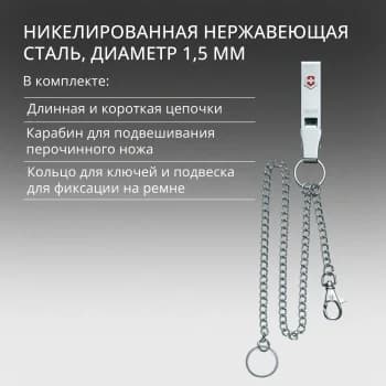 Подвеска для ремня Victorinox 4.1860 серебристый блистер