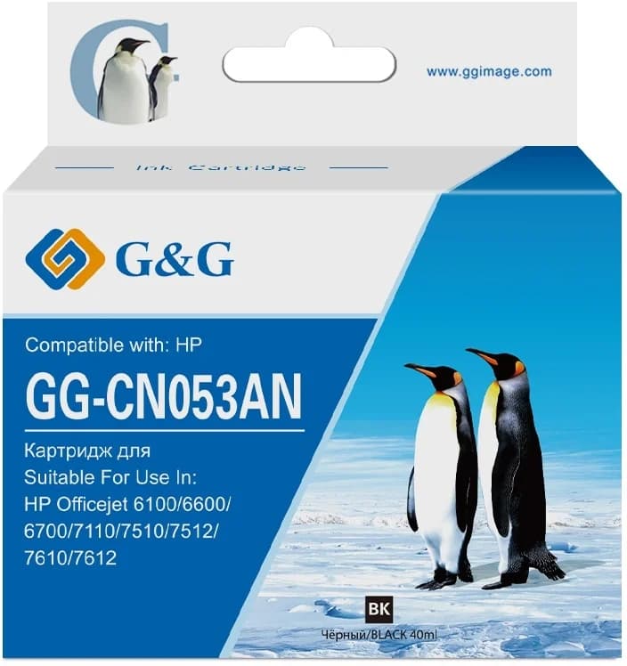 Картридж G&G GG-CN053AN №932XL черный (40мл) для HP Officejet 6100/6600/6700/7110/7510