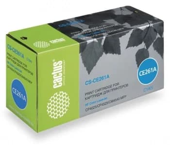 -/ Картридж лазерный Cactus CS-CE261A CE261A голубой (11000стр.) для HP LJ CP4025/CP4525/CM4540