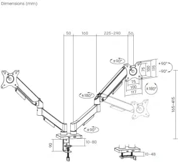 Кронштейн для мониторов Cactus CS-VM-MD-72-BK черный/белый 17"-32" макс.9кг настольный поворот и наклон