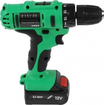Дрель-шуруповерт Zitrek Greenpower 12-Li, 12 В, 1,5 Ач, 32 Нм, щеточный