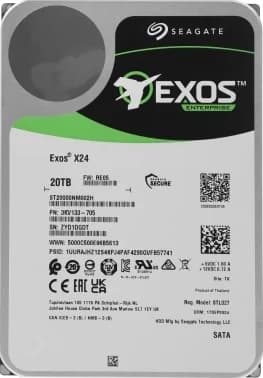 Жесткий диск/ HDD Seagate SATA3 20Tb Exos X24 7200 256Mb (replacement ST20000NM007D) 1 year warranty