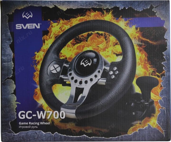 Руль SVEN GC-W700 (Vibration Feedback, рулевое колесо, педали, рычаг КПП., 17кн, USB)