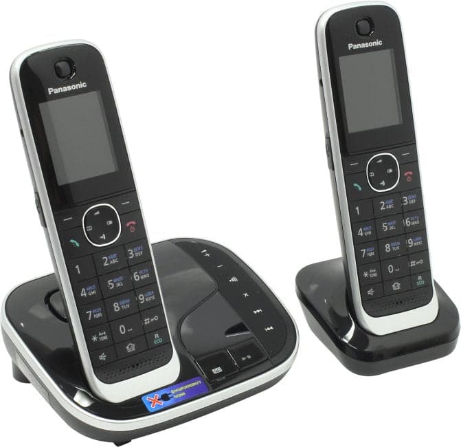 Panasonic KX-TGJ322RUB <Black> р/телефон (2 трубки с цв.ЖК диспл.,DECT, А/Отв)