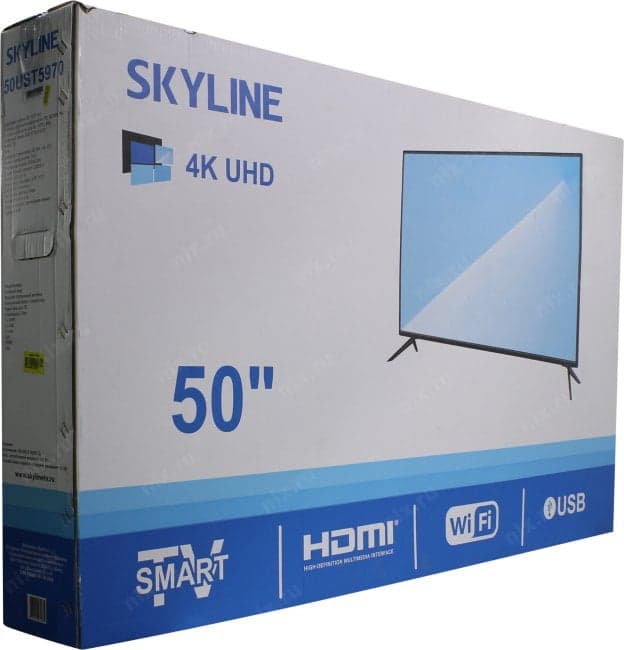 50" LED ЖК телевизор SKYLINE 50UST5970 (3840x2160, HDMI, LAN, WiFi, USB, DVB-T2, SmartTV)