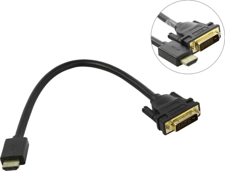 Greenconnect <GCR-HD2DVI1-0.3m> Кабель HDMI to DVI-D (19M -25M) 0.3м