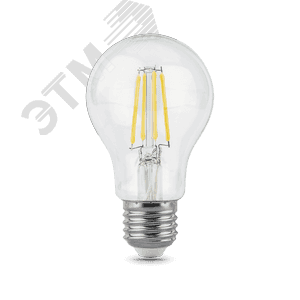 GAUSS 102802208 Лампа светодиодная LED 8 Вт 780 Лм 4100К белая Е27 А60 Filament Gauss