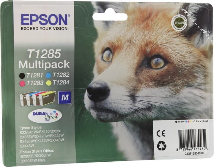Картридж T1285 Multi Pack набор из 4 картриджей для EPS S22/SX125/420W/425W/BX305F/305FW