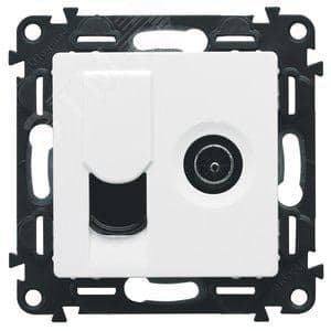 Legrand 754830 Valena LIFE. Лицевая панель розетки TV-RJ45. Белая