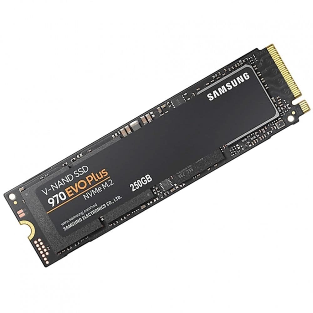Твердотельный накопитель SSD Samsung 970 EVO Plus M.2 2280 MZ-V7S250BW 250GB Client SSD PCIe Gen3x4 with NVMe, 3500/2300, IOPS 250/550K, MTBF 1.5M, 3D NAND TLC, 512MB, 150TBW, NVMe 1.3, RTL {10} (628079)