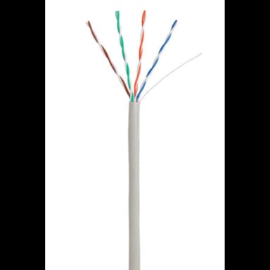 Кабель NETLAN U/UTP 4 пары, Кат.5e, 100МГц, одножильный, CCA (омедненный алюминий), внутренний, PVC нг(B), серый, 305м