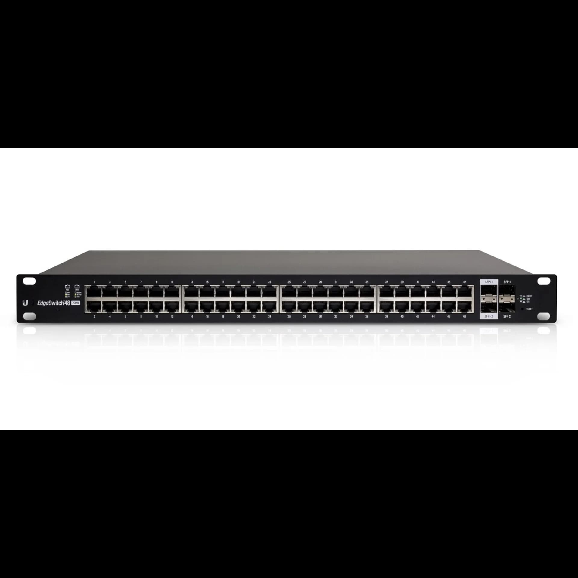 Коммутатор Ubiquiti EdgeSwitch 48-750W |ES-48-750W| Ubiquiti коммутатор 48 портов, раздача питания 24/48В на всех |ES-48-750W| портах, суммарная мощность 750W