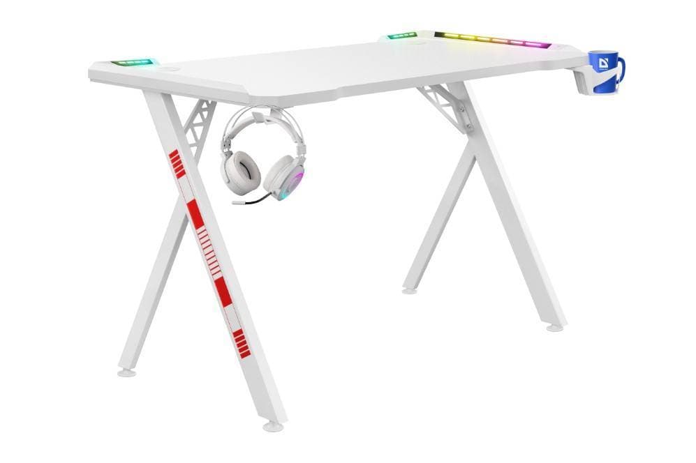 Игровой компьютерный стол Infinity RGB,подвес круж+гарн.,бел,120 DEFENDER