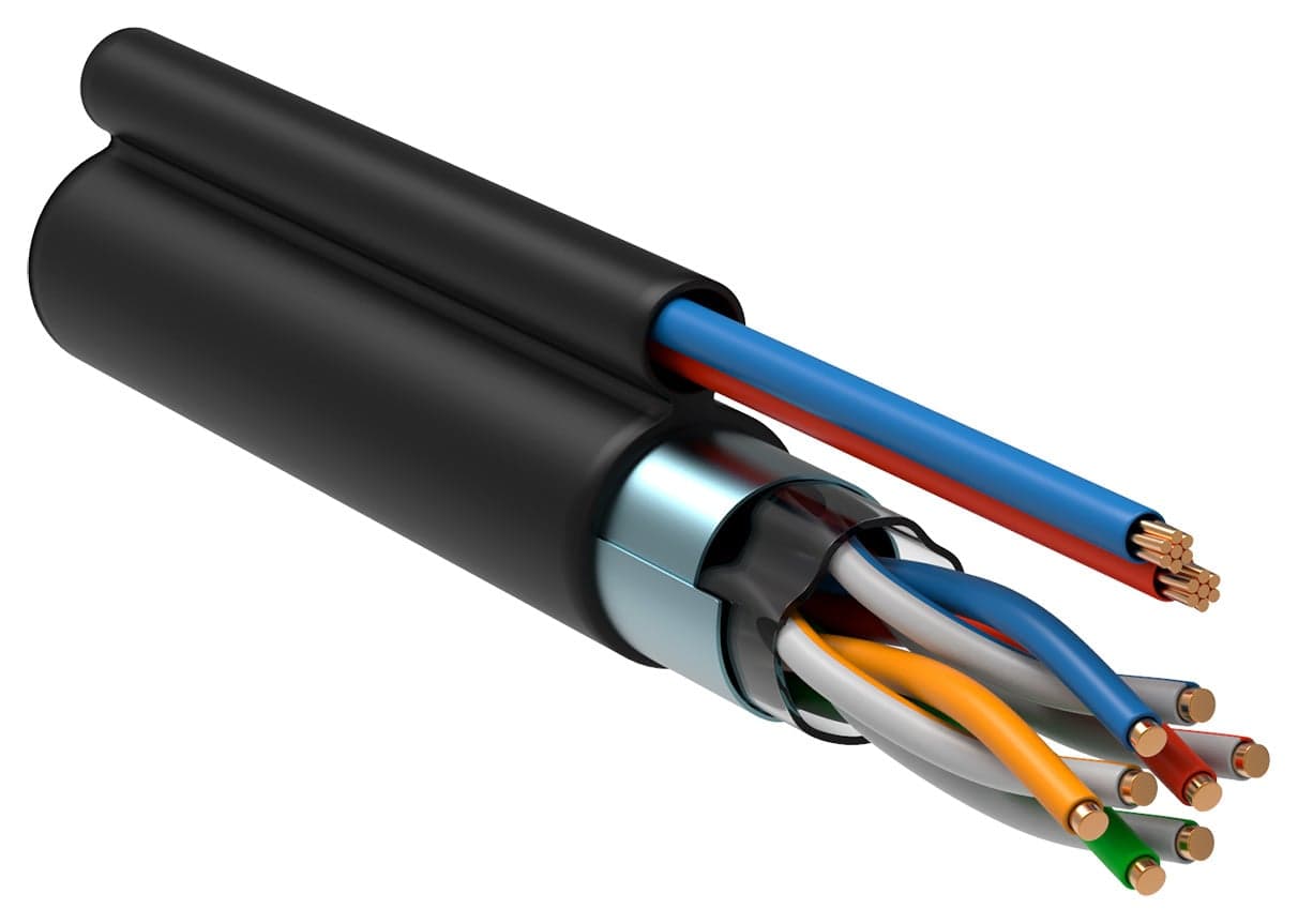Кабель информационный ITK LC3-C5E04-379 кат.5е F/UTP общий экран 2X2X24AWG LDPE внешний 305м черный