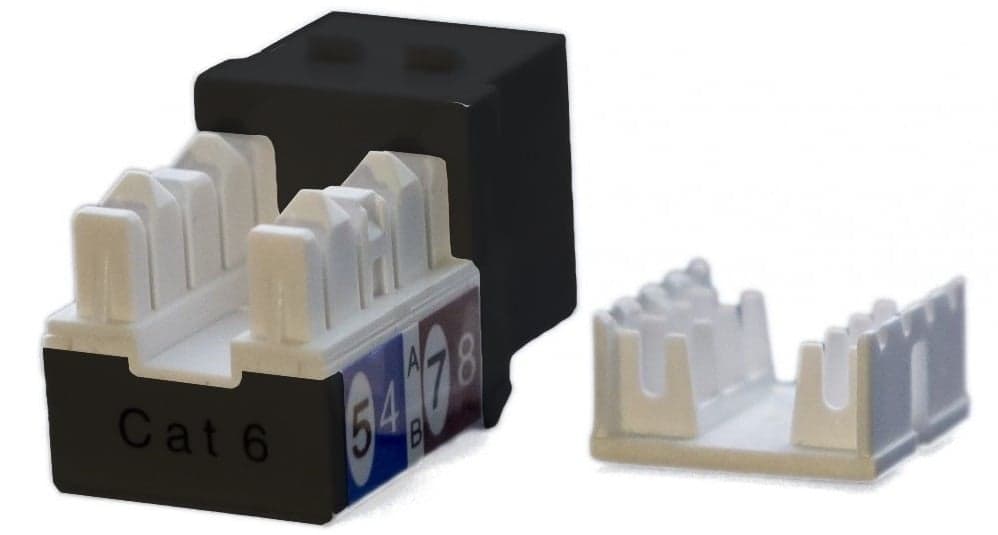 Вставка Hyperline KJ9-8P8C-C6-90-BK Keystone Jack RJ-45 (8P8C), категория 6, черная