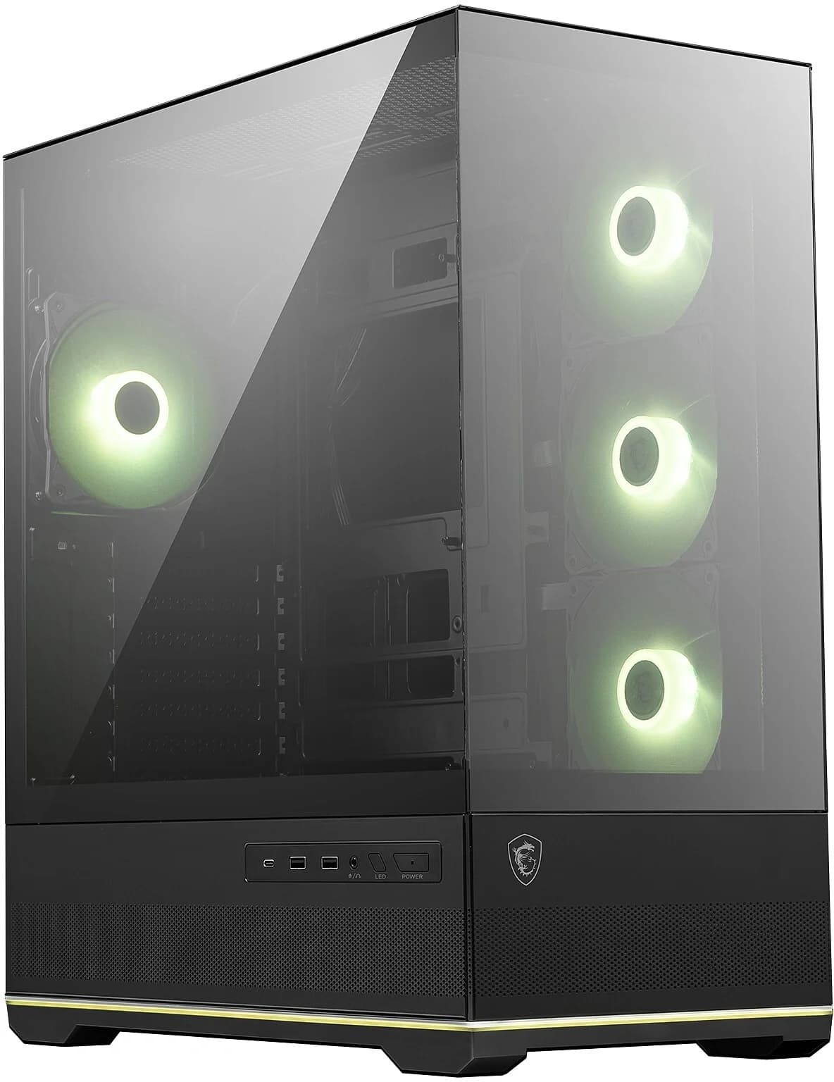 Корпус ПК без блока питания/ Case MSI MAG PANO 110R PZ, Midi-Tower, TG, 4x120mm ARGB, 2xUSB 3.2, 1xUSB 3.2 Type-C, ATX, mATX, mITX Black