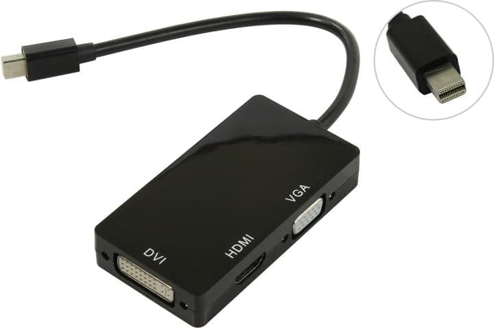 Orient <C310> Кабель-адаптер miniDisplayPort (M)--> DVI (F)/HDMI (F)/VGA (15F)
