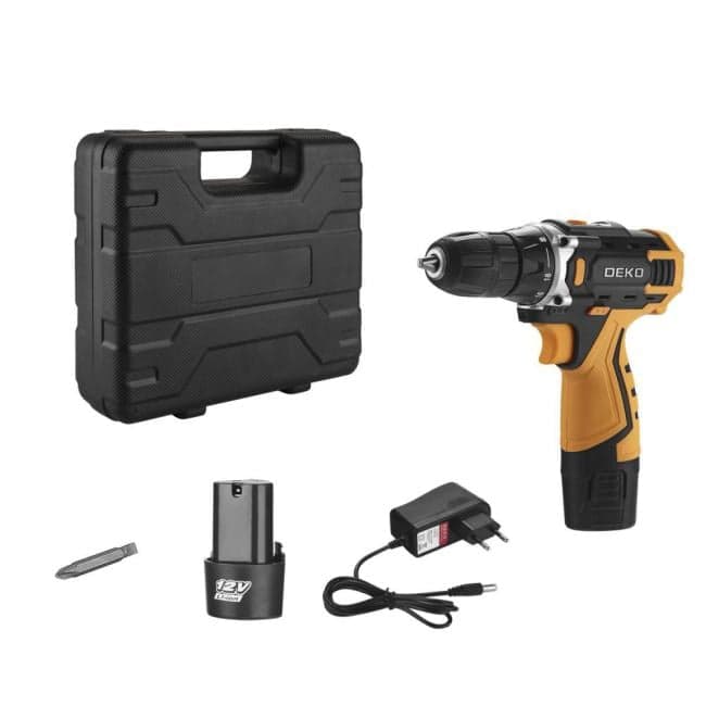 Дрель-шуруповерт Deko Banger 12V SET 3 24Вт аккум. патрон:быстрозажимной (кейс в комплекте) (063-4130)