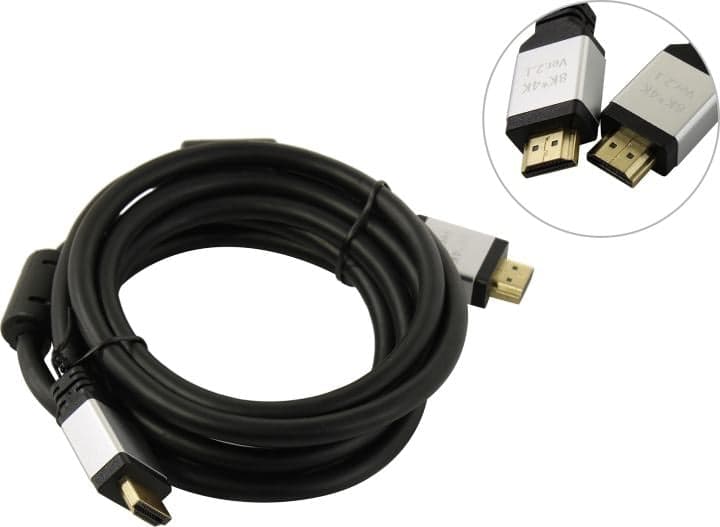ExeGate <EX-CC-HDMI8K-2.0F> Кабель HDMI to HDMI (19M -19M) ver2.1, 8K UHD 2.0м 2 фильтра <EX294703RUS>