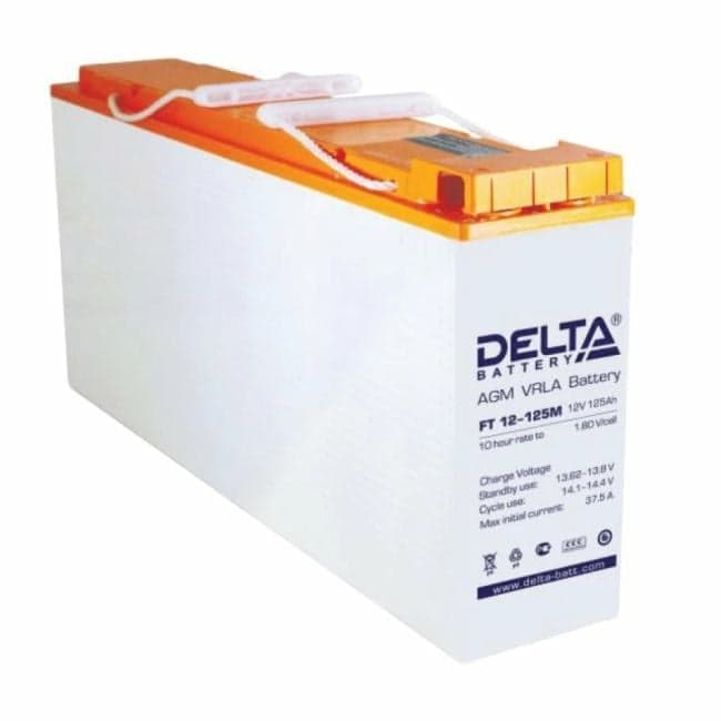 Delta FT 12-125 M 12В/125Ач, клемма Болт М8 (436х108х317мм (317мм); 36кг; Срок службы 10-12лет; Г