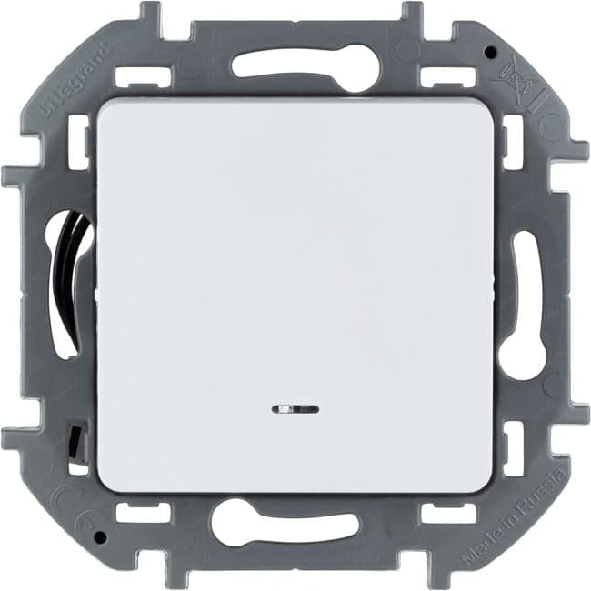 Legrand 673660 Переключатель одноклавишный с подсветкой/индикацией INSPIRIA 10 AX 250 В~ белый