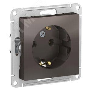Schneider Electric ATN000643 Розетка ATLASDESIGN с заземлением 16А механизм мокко
